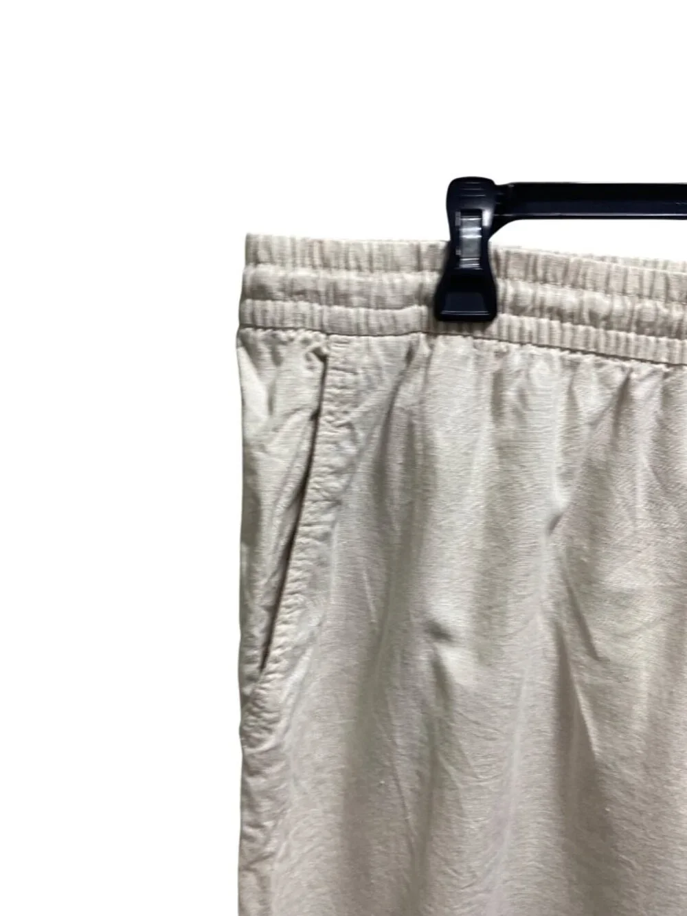 H&M Tapered Linen Drawstring Pants Beige Size XXL Beach Coastal Vacation Summer